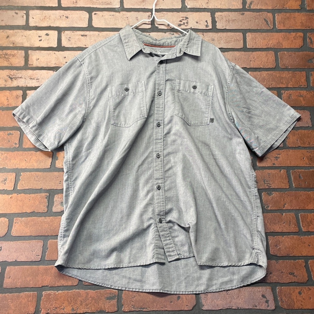 Mountain Hardware Men's XL Gray Breathable Trail Short Sleeve Button Up Shirt - Picture 2 of 14